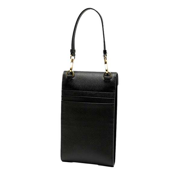 Prada Saffiano Lux Black Top Handle Chain Strap Mini